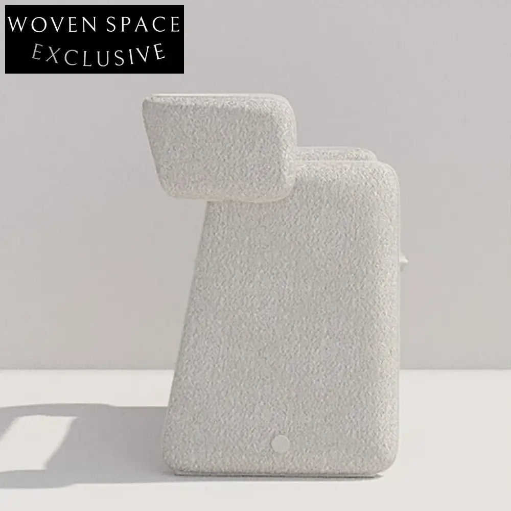 Stylish Lambswool Fabric Contemporary Dining Armchair with Sturdy Metal Frame