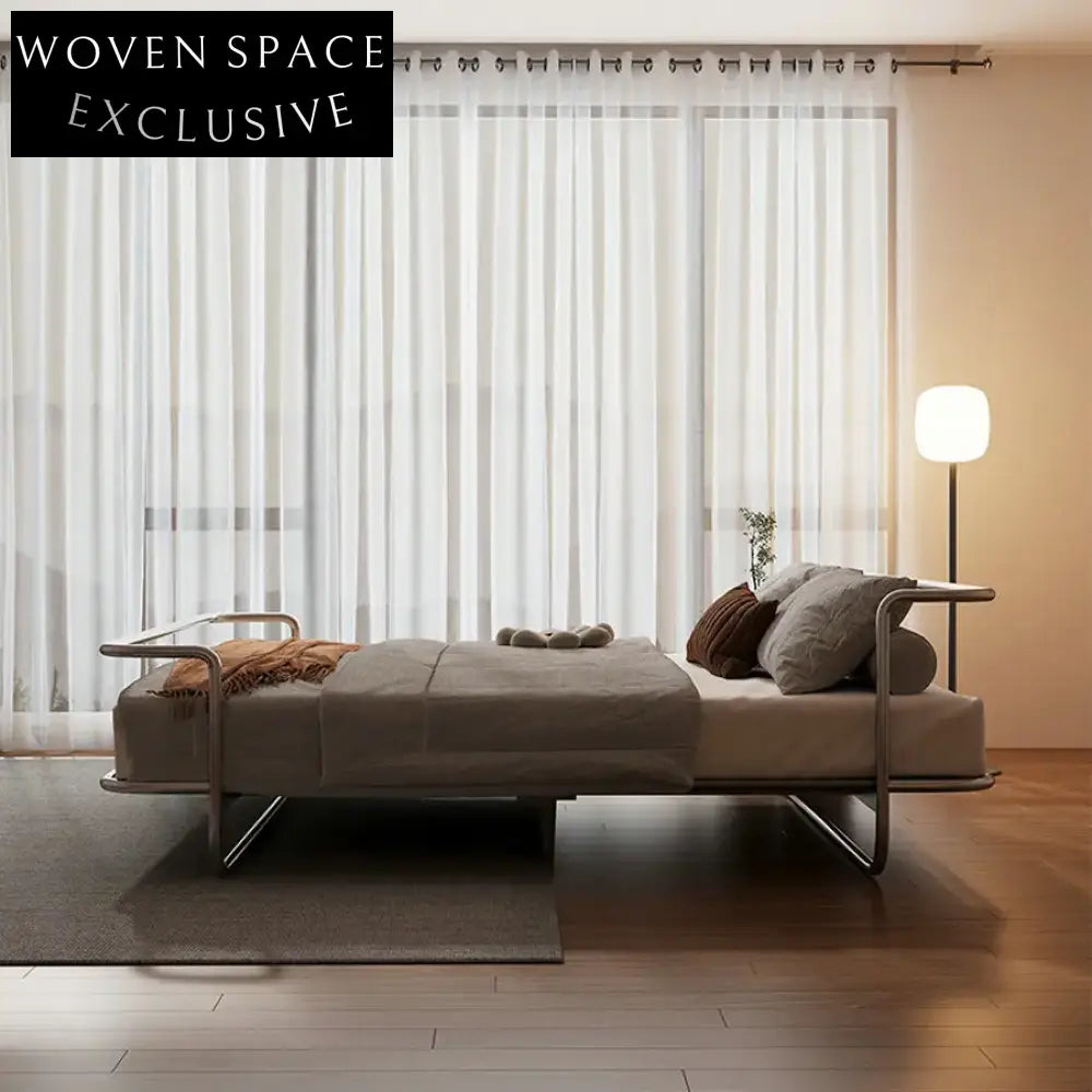 Stylish Mid-Century Modern Metal Platform Bed Frame for King, Queen, Double