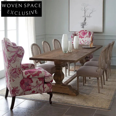 Stylish Mid-Century Wooden Dining Table: Natural Finish, Rectangular Design for Homes