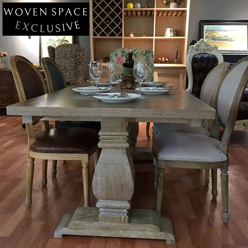 Stylish Mid-Century Wooden Dining Table: Natural Finish, Rectangular Design for Homes
