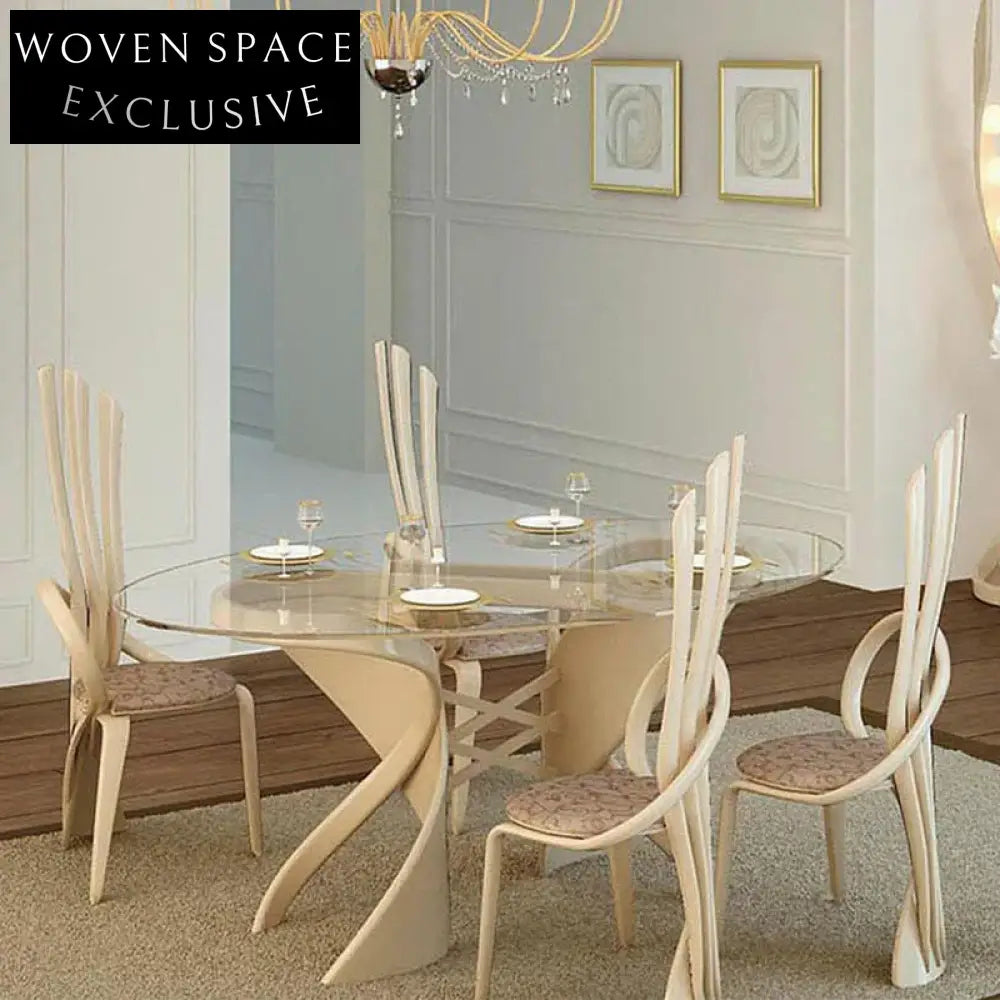 Stylish Minimalist Wooden Fabric Seat Ergonomic Curved Backrest Dining Chair