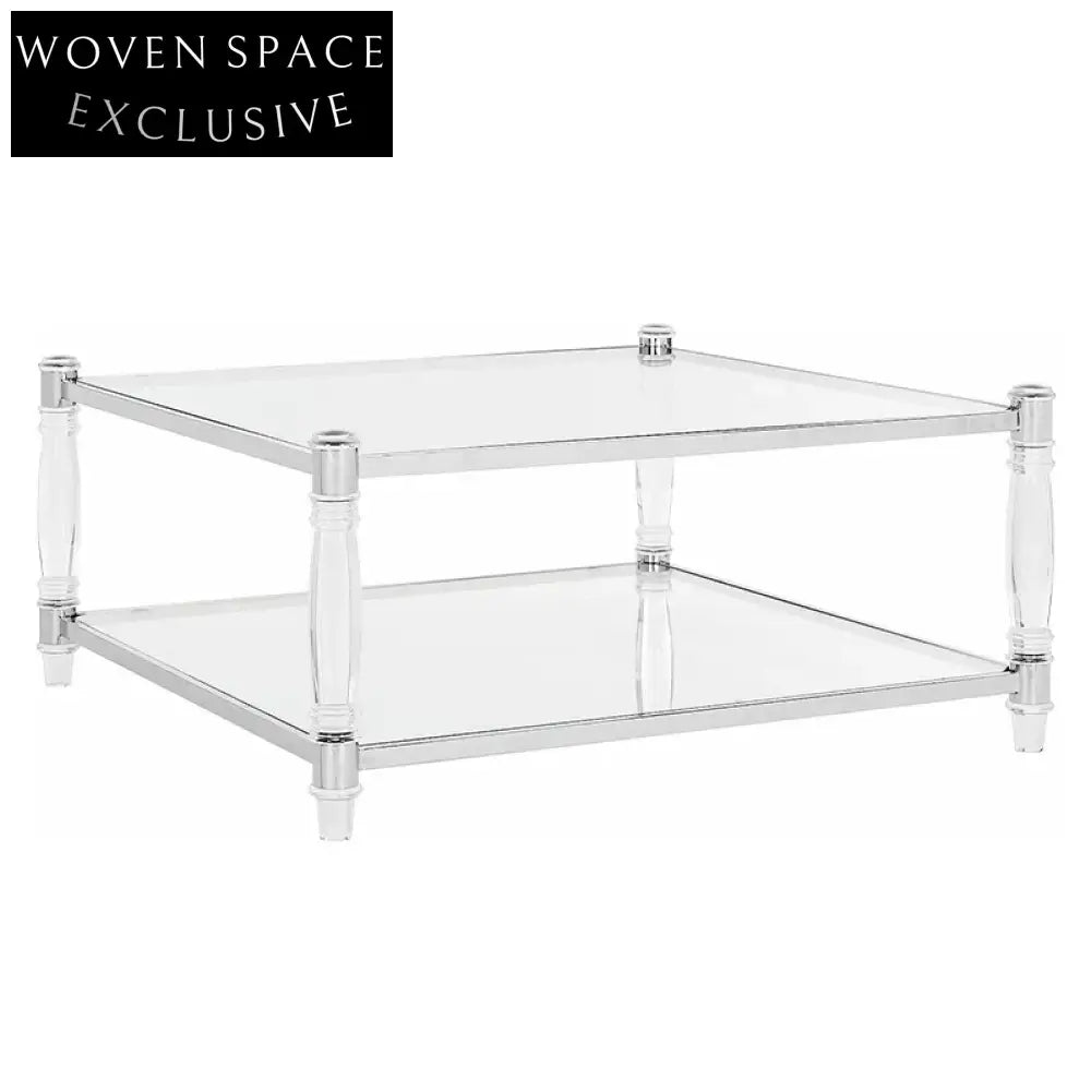 Stylish Modern Clear Acrylic Coffee Table for Living Room & Villa Decor