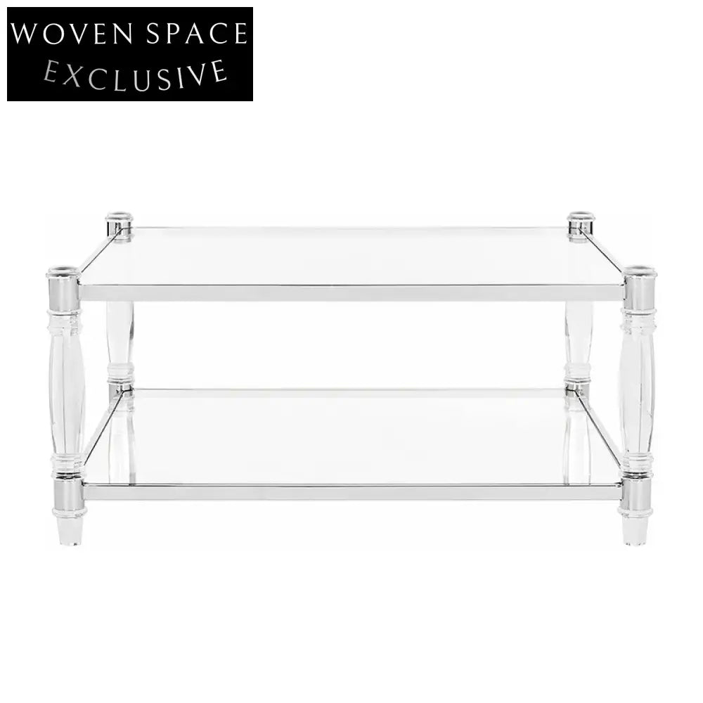 Stylish Modern Clear Acrylic Coffee Table for Living Room & Villa Decor