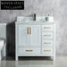 Stylish Modern Floor Standing Wood Bathroom Vanity Cabinet with Ceramic Sink