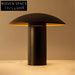 Stylish Modern Mushroom Black Metal Frame Round Shade Accent Table Lamp