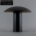 Stylish Modern Mushroom Black Metal Frame Round Shade Accent Table Lamp