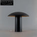Stylish Modern Mushroom Black Metal Frame Round Shade Accent Table Lamp