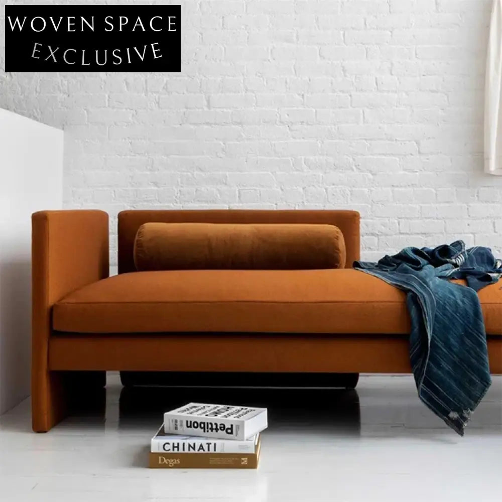Stylish Modern Nordic Fabric I-Shape Living Room Sofa, Relaxing Chaise Lounge Couch