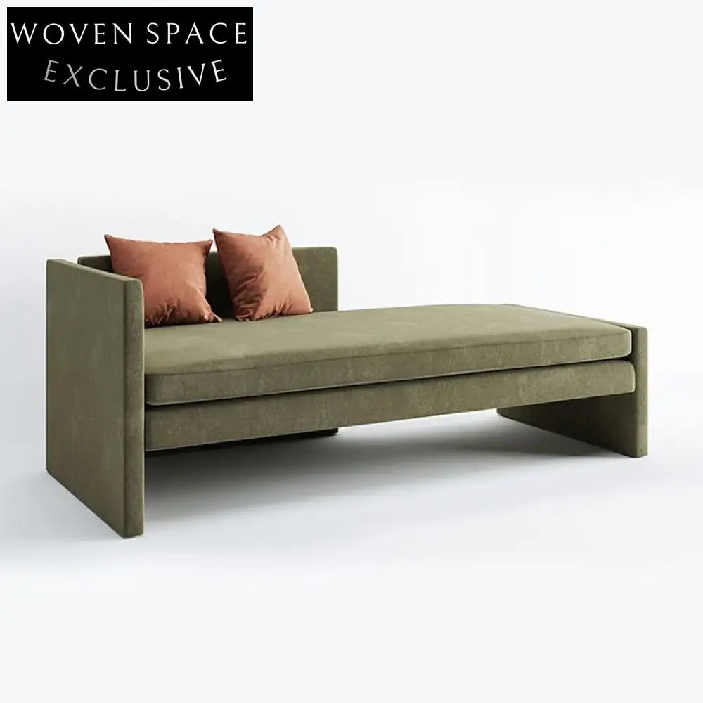 Stylish Modern Nordic Fabric I-Shape Living Room Sofa, Relaxing Chaise Lounge Couch