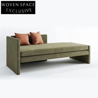 Stylish Modern Nordic Fabric I-Shape Living Room Sofa, Relaxing Chaise Lounge Couch