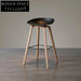 Stylish Modern Plastic Bar Stool with Natural Wooden Legs for Kitchen Dining
