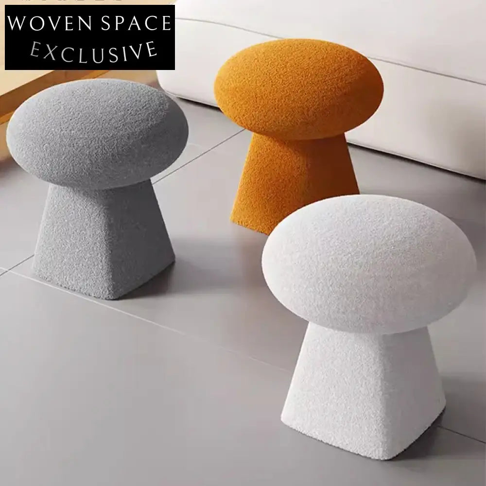 Stylish Modern Round Mushroom Ottoman Stool for Living Room & Kids