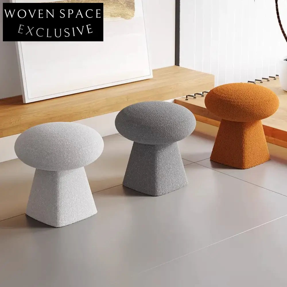 Stylish Modern Round Mushroom Ottoman Stool for Living Room & Kids