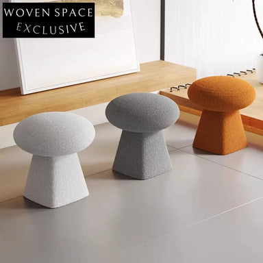 Stylish Modern Round Mushroom Ottoman Stool for Living Room & Kids