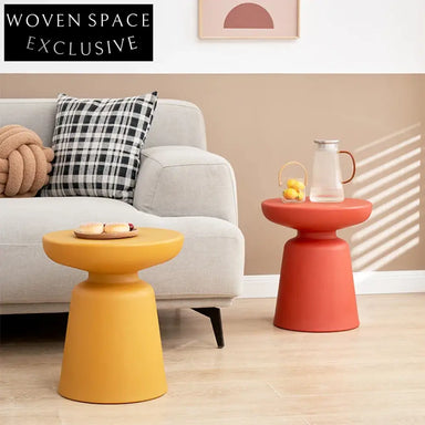 Stylish Modern Round Plastic Side Coffee Table for Living Room, Cafe