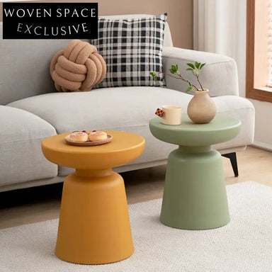 Stylish Modern Round Plastic Side Coffee Table for Living Room, Cafe