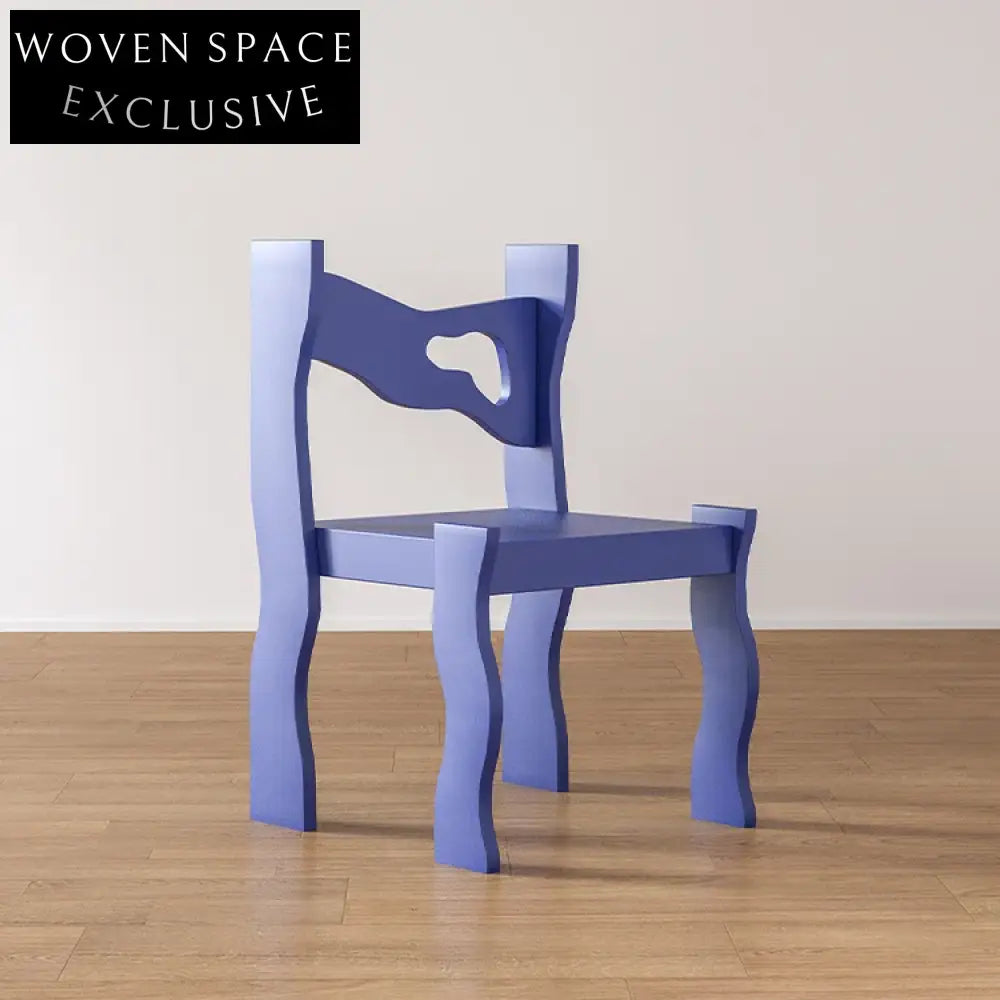 Stylish Modern Solid Wood Dining Chair with Unique Irregular Shape Design