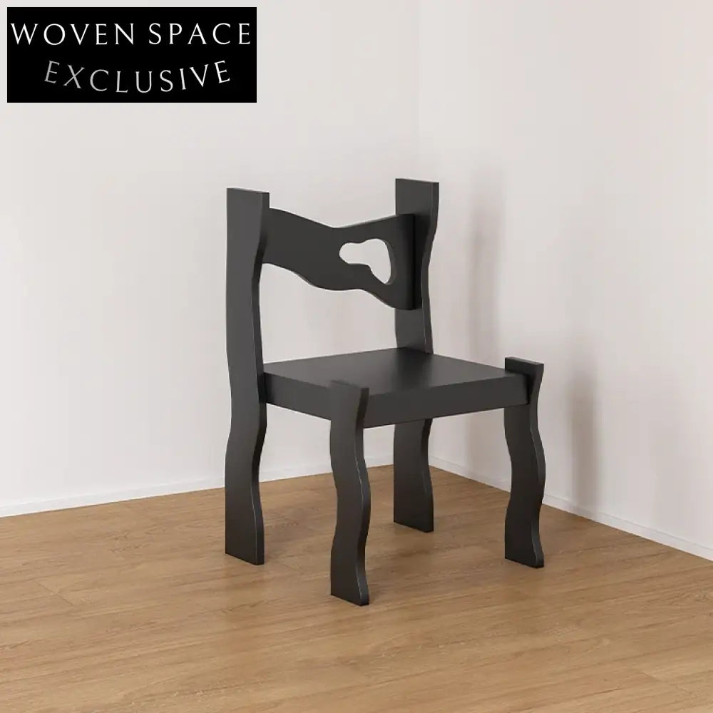 Stylish Modern Solid Wood Dining Chair with Unique Irregular Shape Design