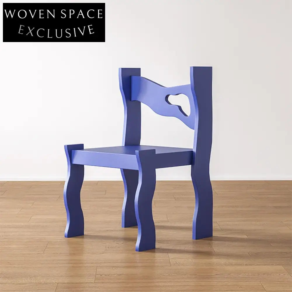 Stylish Modern Solid Wood Dining Chair with Unique Irregular Shape Design