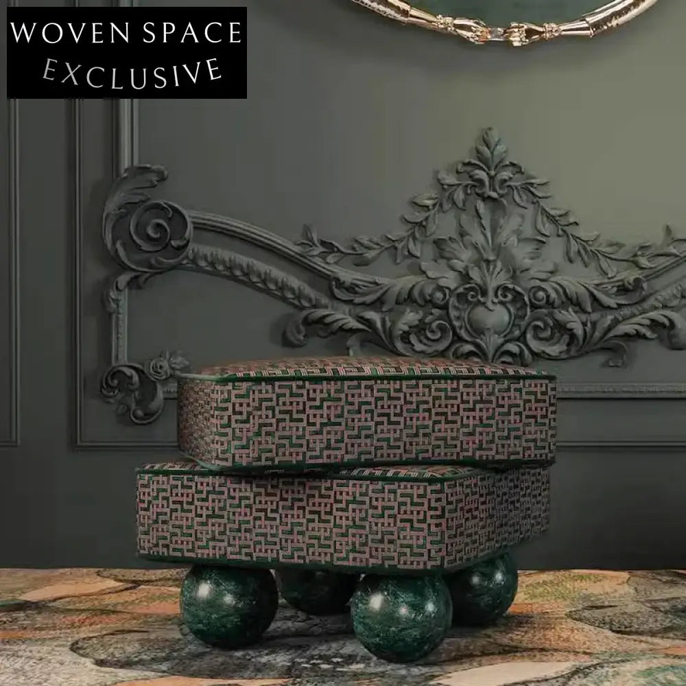 Stylish Modern Square Upholstered Footrest Ottoman with Solid Wood Frame