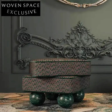 Stylish Modern Square Upholstered Footrest Ottoman with Solid Wood Frame