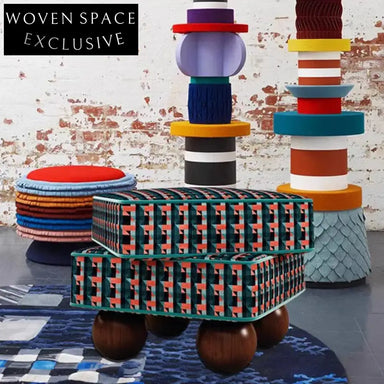 Stylish Modern Square Upholstered Footrest Ottoman with Solid Wood Frame