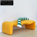 Stylish Modern Upholstered Fiberglass Lounge Accent Seating Bench