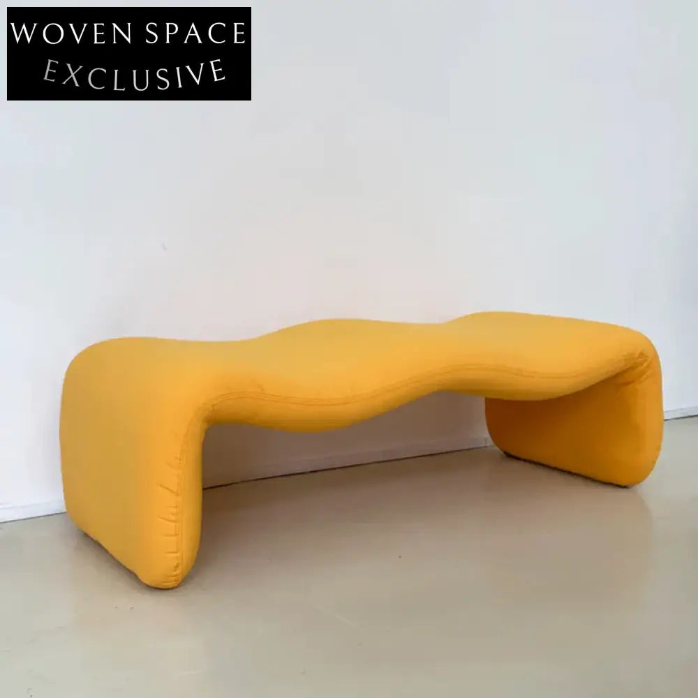 Stylish Modern Upholstered Fiberglass Lounge Accent Seating Bench