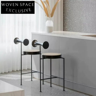 Stylish Modern Wood and Metal High Kitchen Bar Stool
