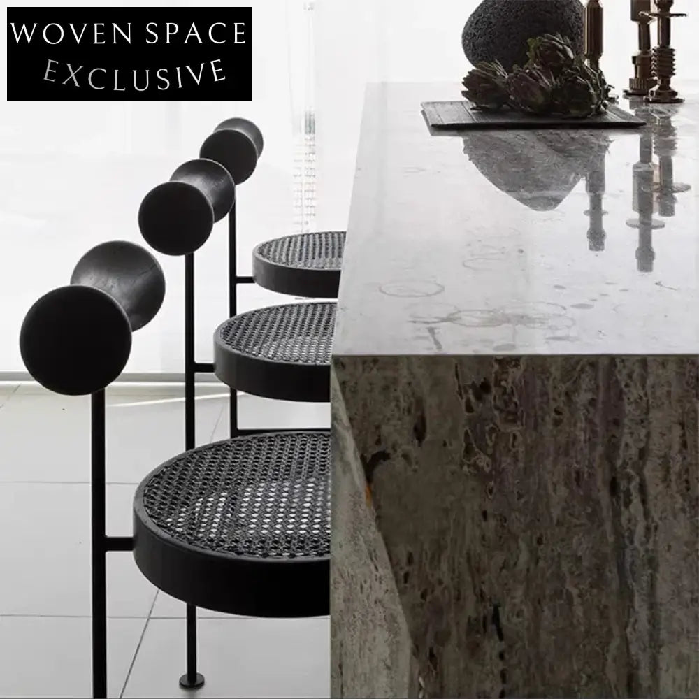 Stylish Modern Wood and Metal High Kitchen Bar Stool