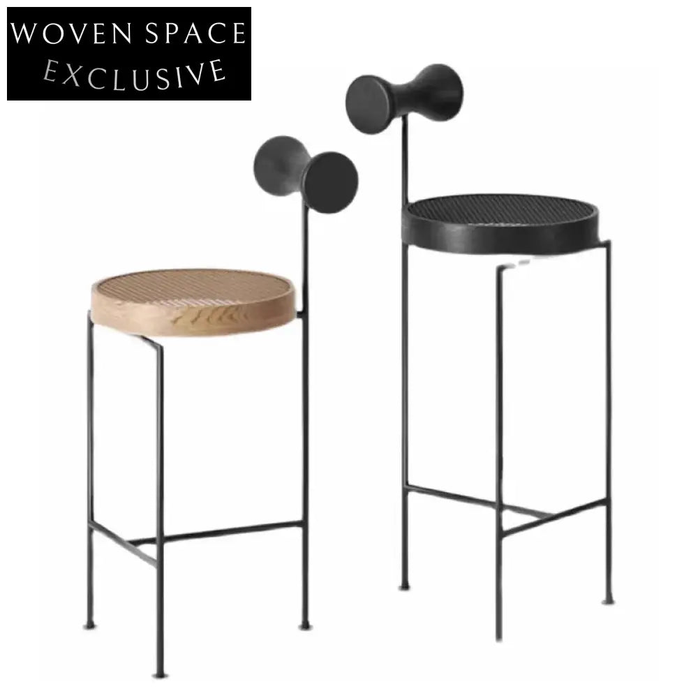 Stylish Modern Wood and Metal High Kitchen Bar Stool