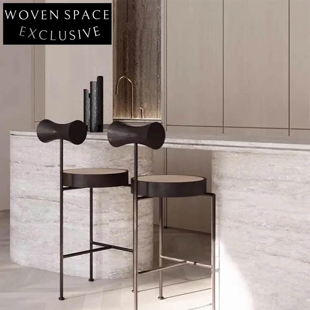 Stylish Modern Wood and Metal High Kitchen Bar Stool