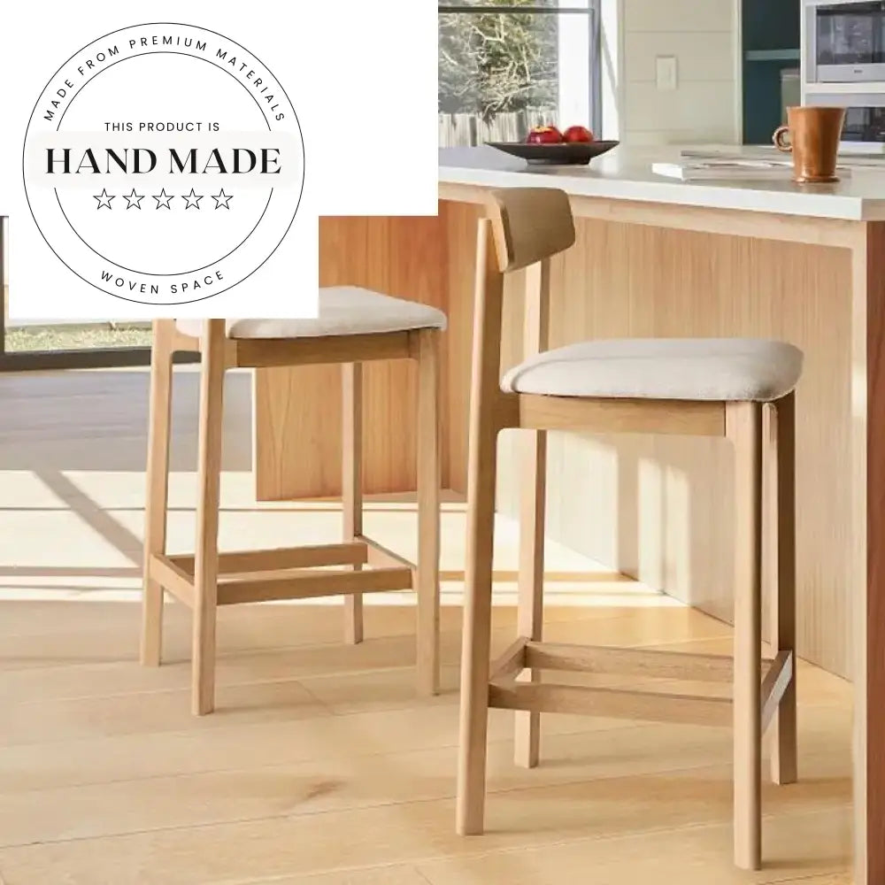 Stylish Modern Wooden High Back Seating Bar Stool