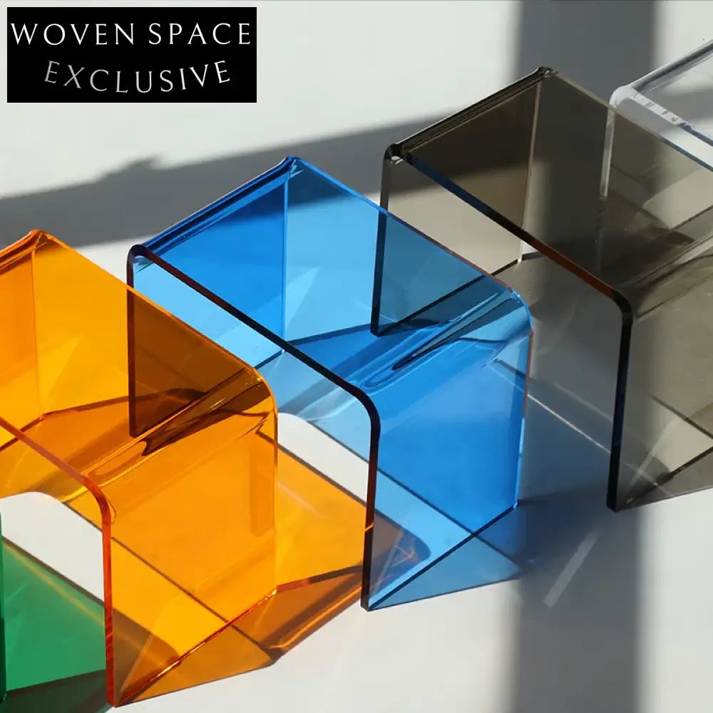 Stylish Nordic Acrylic U-Shape Modern Coffee Table Small Side Stool