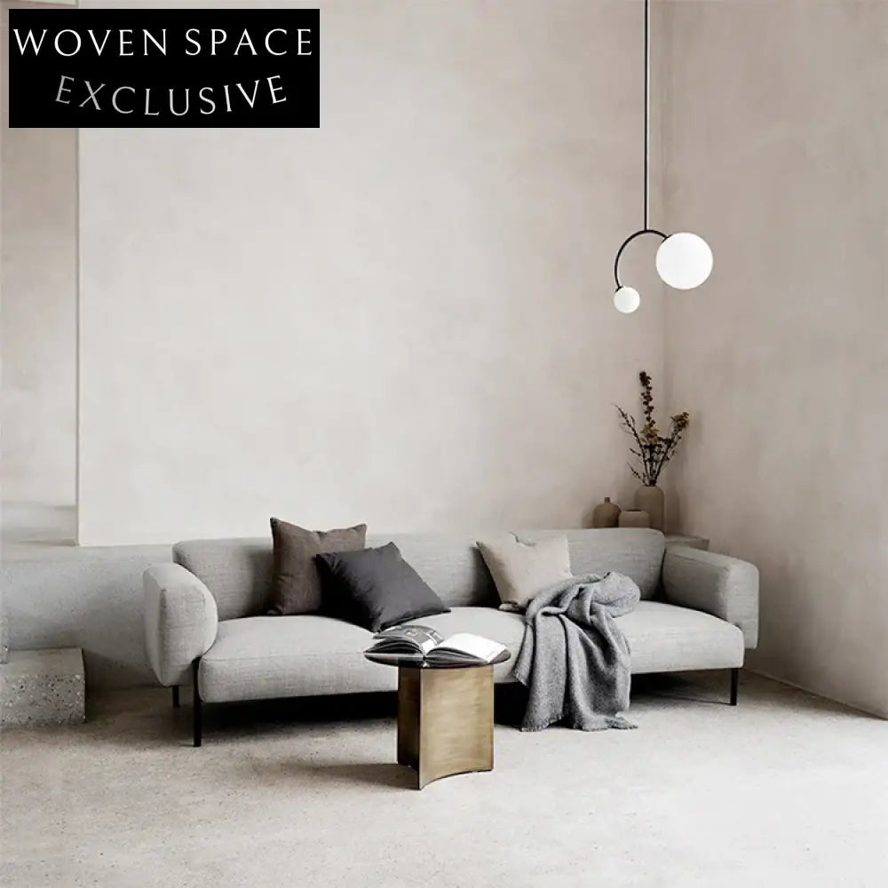 Stylish Nordic Fabric Living Room Sofa, Modern Metal Legs Lounge Couch