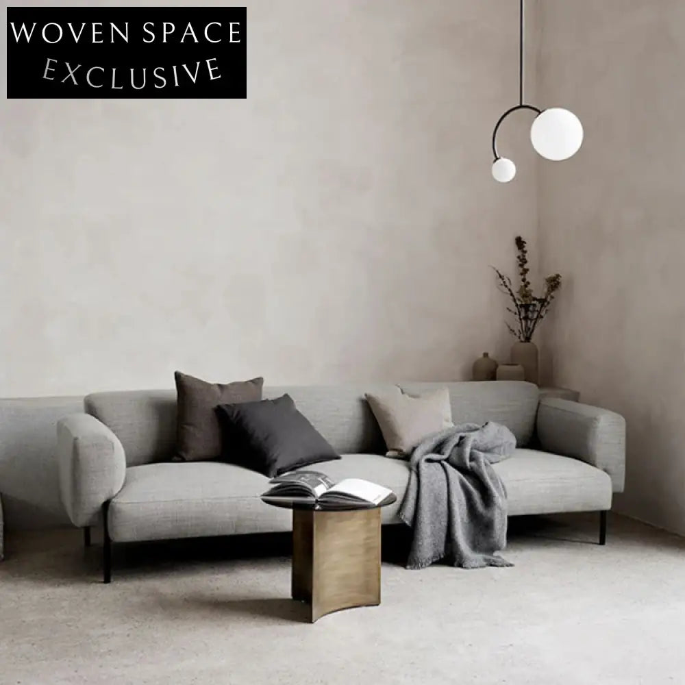 Stylish Nordic Fabric Living Room Sofa, Modern Metal Legs Lounge Couch