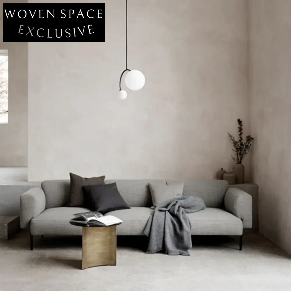 Stylish Nordic Fabric Living Room Sofa, Modern Metal Legs Lounge Couch