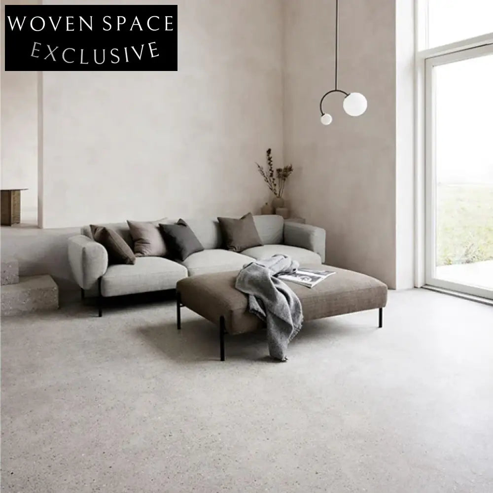 Stylish Nordic Fabric Living Room Sofa, Modern Metal Legs Lounge Couch
