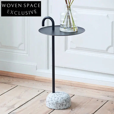Stylish Nordic Marble Top Round Side Table Modern Metal Base End Table