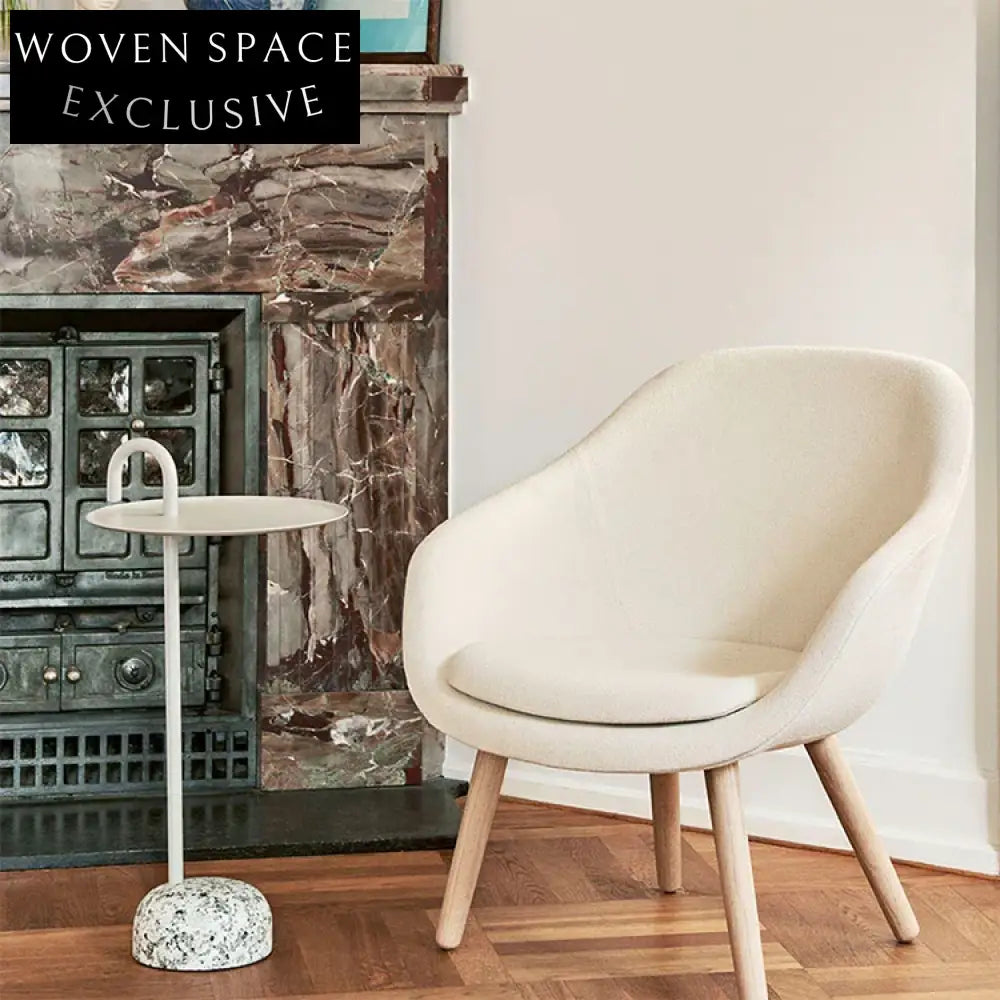 Stylish Nordic Marble Top Round Side Table Modern Metal Base End Table