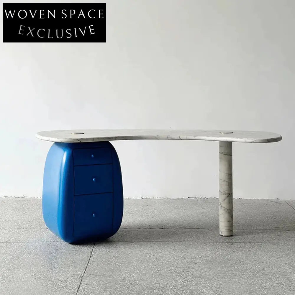 Stylish Nordic Modern Marble Wood Stainless Steel Home Office Desk Table