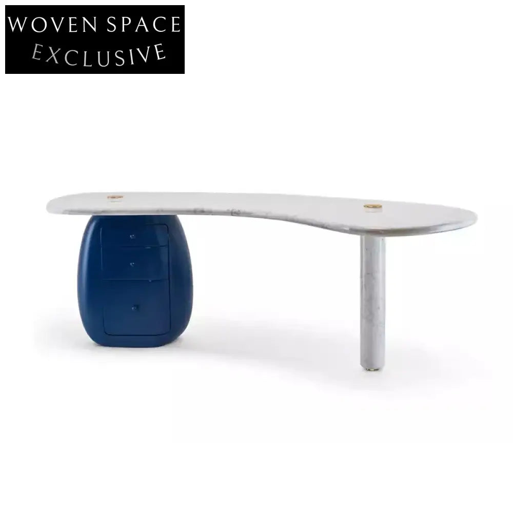 Stylish Nordic Modern Marble Wood Stainless Steel Home Office Desk Table