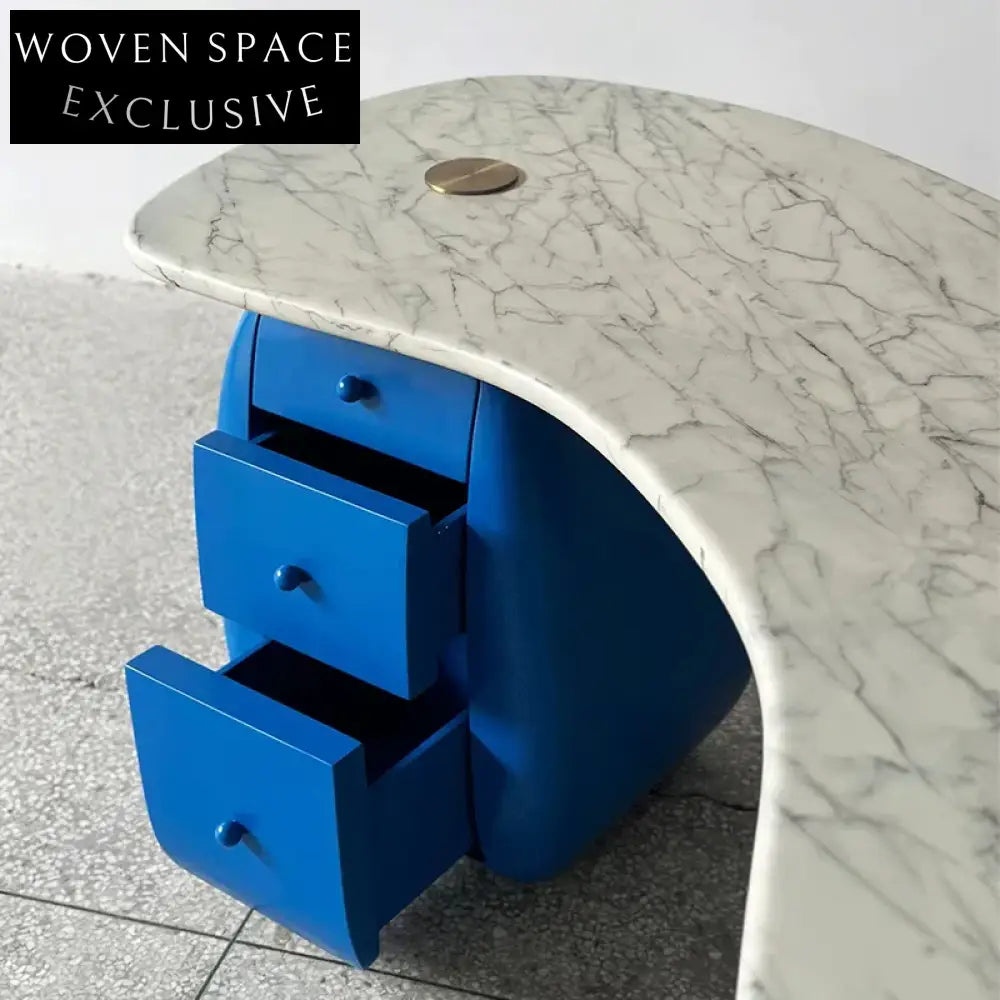 Stylish Nordic Modern Marble Wood Stainless Steel Home Office Desk Table