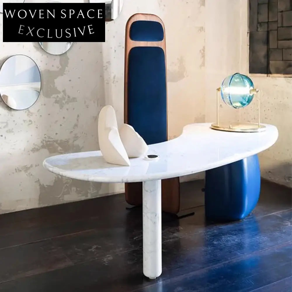 Stylish Nordic Modern Marble Wood Stainless Steel Home Office Desk Table