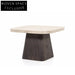 Stylish Nordic Modern Rectangle Marble Travertine Coffee Table with Elm Wood Base