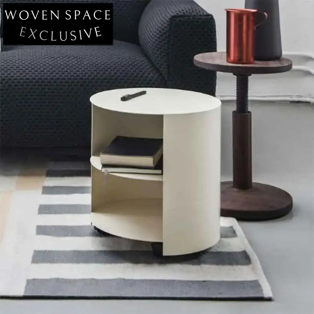 Stylish Nordic Round Metal Coffee Table with Integrated Storage for Modern Living