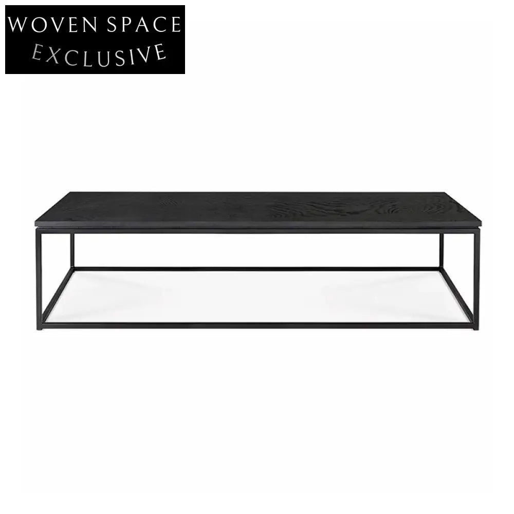 Stylish Nordic Solid Wood & Metal Square Living Room Coffee Table