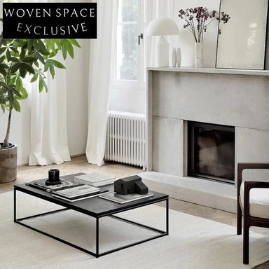 Stylish Nordic Solid Wood & Metal Square Living Room Coffee Table