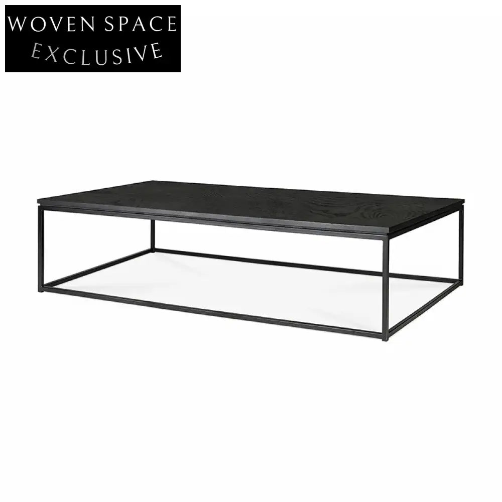 Stylish Nordic Solid Wood & Metal Square Living Room Coffee Table
