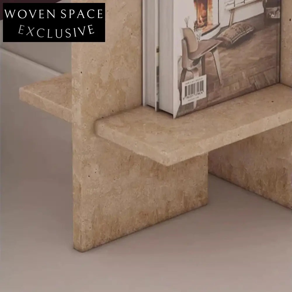 Stylish Nordic Travertine Stone Coffee Table Modern Living Room Accent Furniture